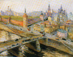 Москва. Вид на Кремль со стороны Москворецкого моста. 1936